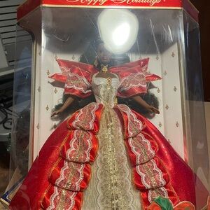 Barbie in Festive Red and Gold Gown